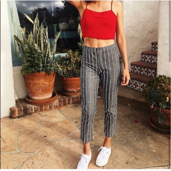 Brandy Melville Pants - Brandy Melville Grey & White Striped Tilden Pants